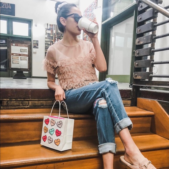 Blush Frilly Mesh Top - Picture 2 of 4